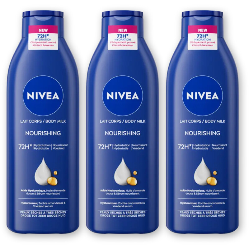 NIVEA Verzorgende body milk 3-pack
