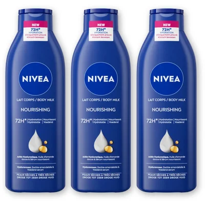 NIVEA Verzorgende body milk 3-pack