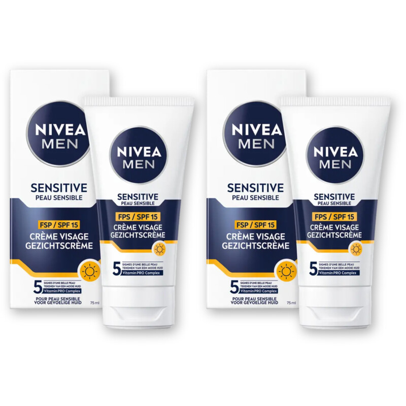 NIVEA Men sensitive spf 15 gezichtscreme 2-pck