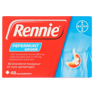 Rennie Pepermunt smaak kauwtabletten