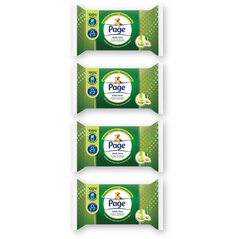 Page Aloe vera vochtig toiletpapier 4-pack