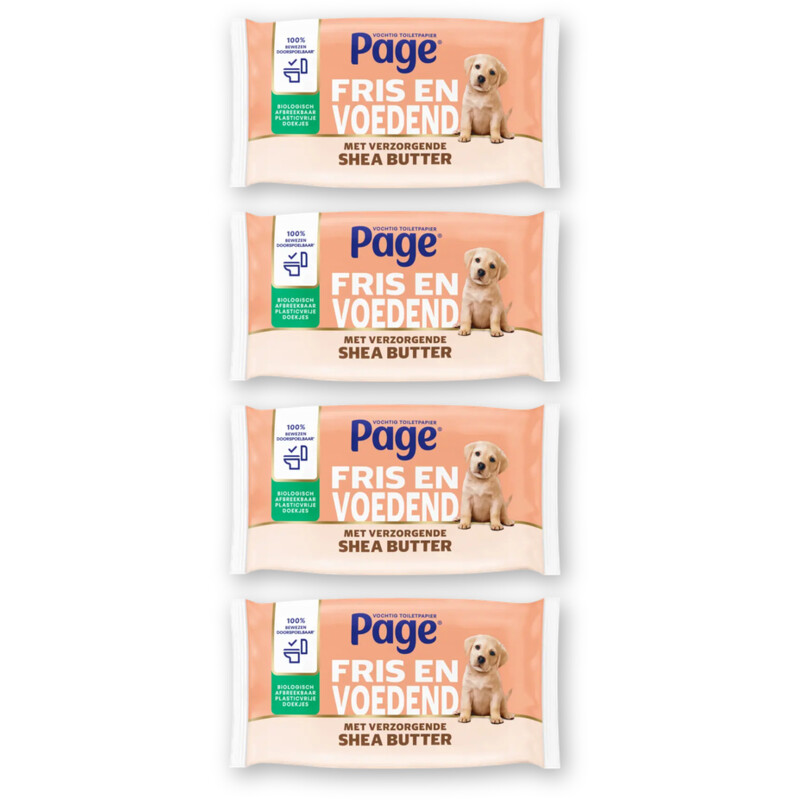 Page Shea butter vochtig toiletpapier 4-pack