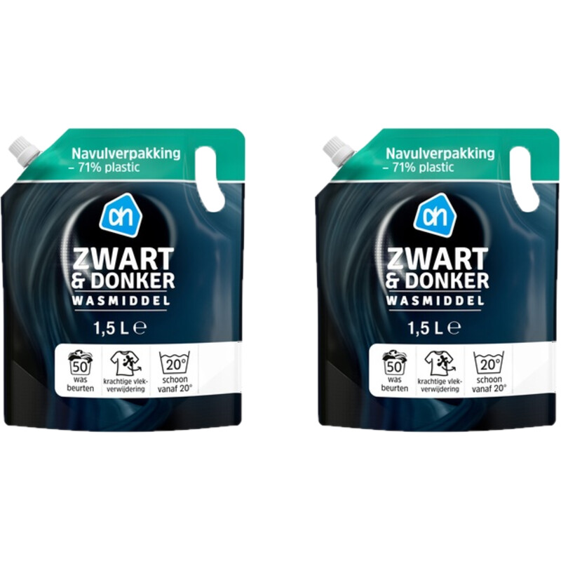 AH wasmiddel zwart navul 2-pack