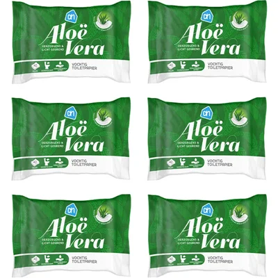 AH Vochtig toiletpapier aloe vera 6-pack