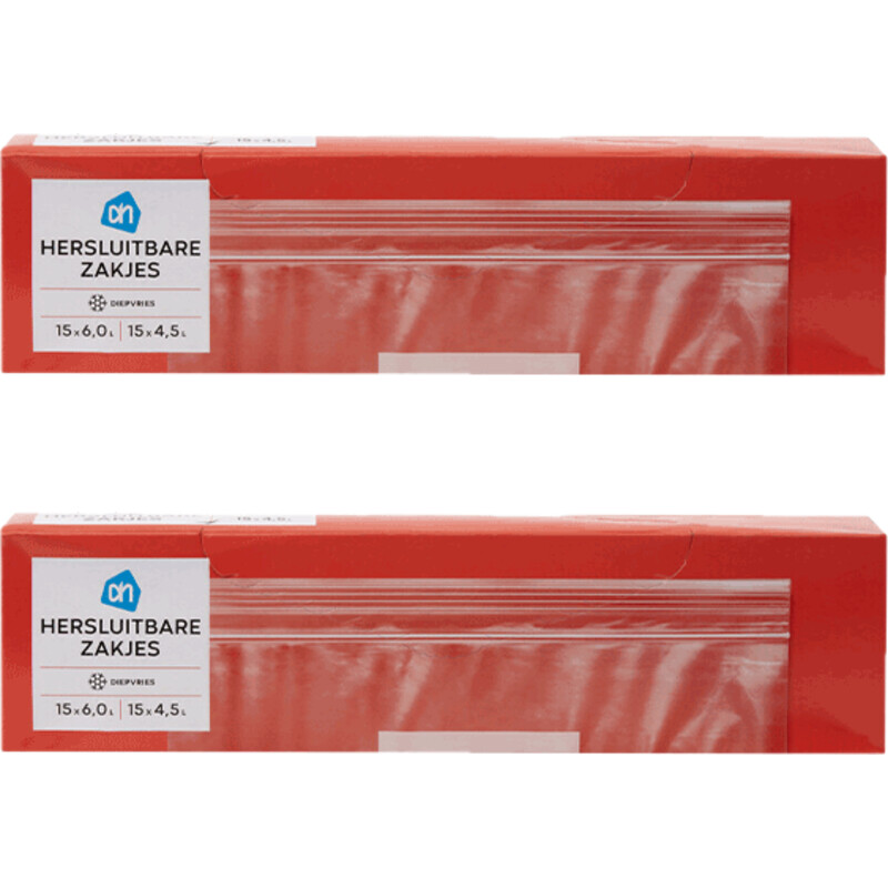 AH Hersluitbare zakjes 4,5 & 6 liter 2-pack