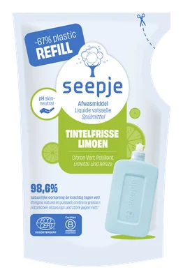 Seepje Afwasmiddel tintelfrisse limoen refill