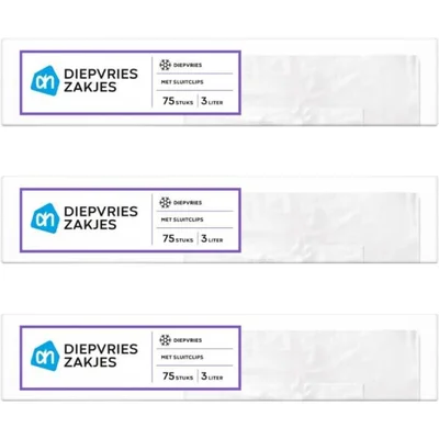 AH Diepvrieszakken met sluitstrip 3L 2-pack