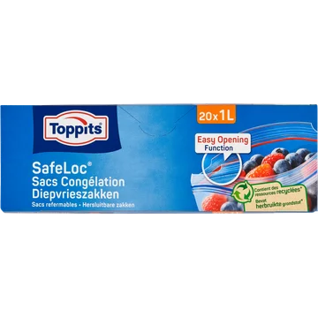 Toppits Safeloc diepvrieszakken 1 liter