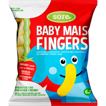 Sore Baby maisfingers aardbei 6m+