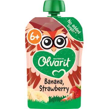 Olvarit Knijpfruit banana, strawberry 6m+