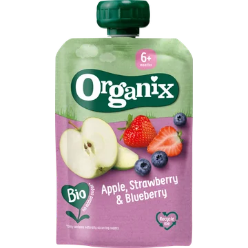 Organix Knijpfruit strawberry & blueberry 6m+
