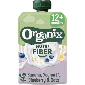 Organix Nutri fiber banana, yoghurt & oats 12m+