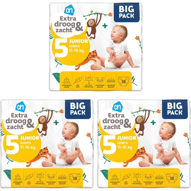 AH Extra droog&zacht luiers maat 5 3-pack