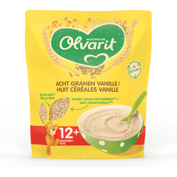 Olvarit Acht granen vanillesmaak 12m+