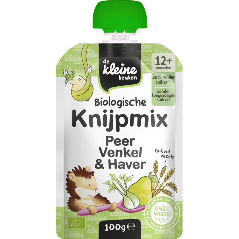 De Kleine Keuken Knijpmix peer venkel & haver 12m+