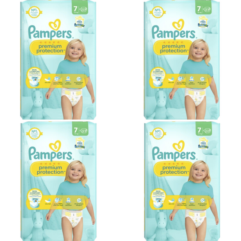 Pampers Premium protection luiers maat 7 4-pack