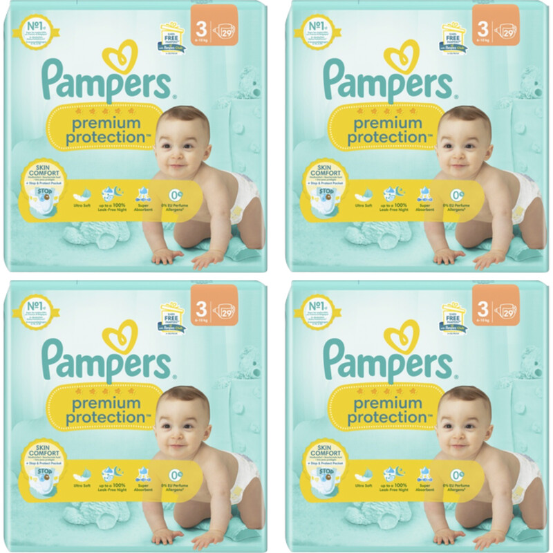 Pampers Premium protection luiers maat 3 4-pack
