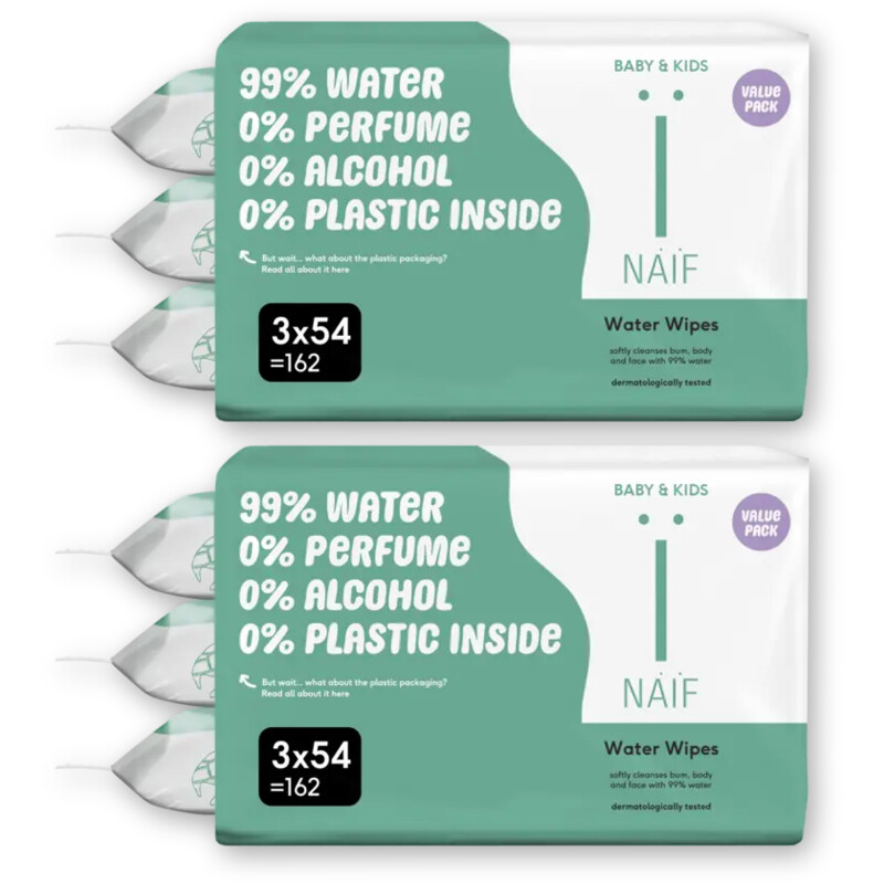 Naïf Baby & kids waterdoekjes 3-pack 2-pack