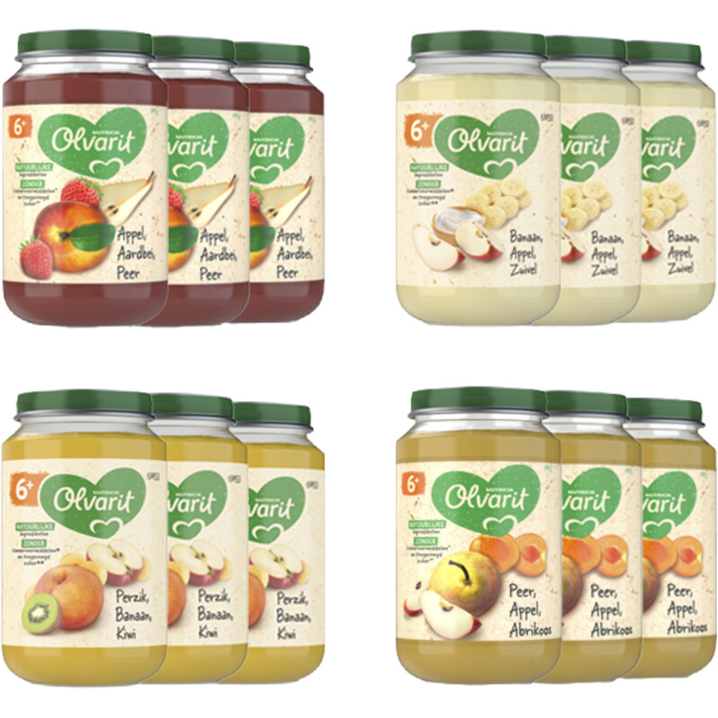 Olvarit 6+ mnd variatiemenu fruit 12-pack