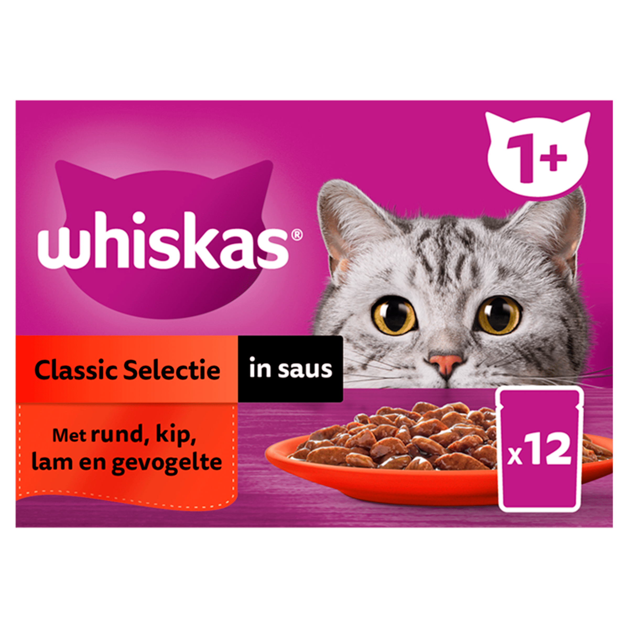 Whiskas 1+ Classic selectie in saus