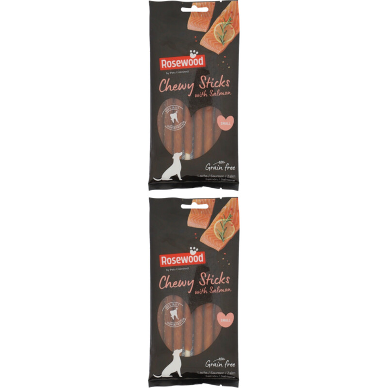 Rosewood Chewy sticks with salmon small 2-pack