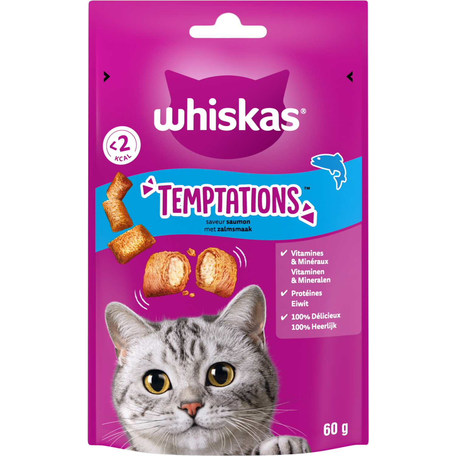 Whiskas Temptations zalm kattensnacks