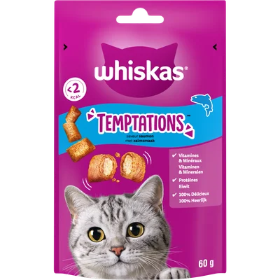 Whiskas Temptations zalm kattensnacks