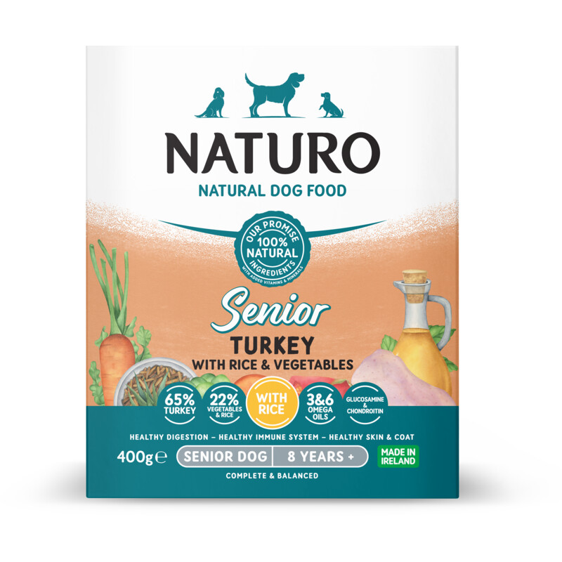 Naturo Kalkoen en rijst voor de senior hond