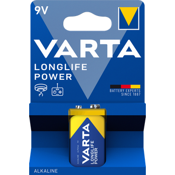 Varta Longlife power 9V alkaline batterijen