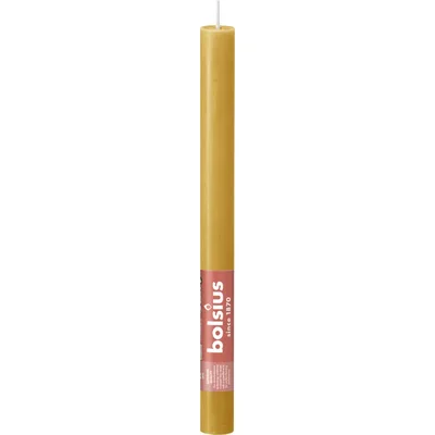 Bolsius Dinerkaars rustiek okergeel 27cm
