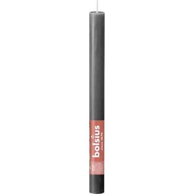 Bolsius Dinerkaars rustiek antraciet 27cm