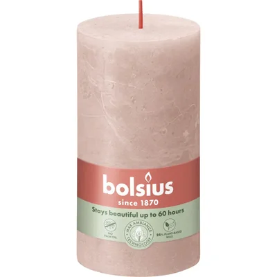 Bolsius Rustieke kaars 13cm misty pink
