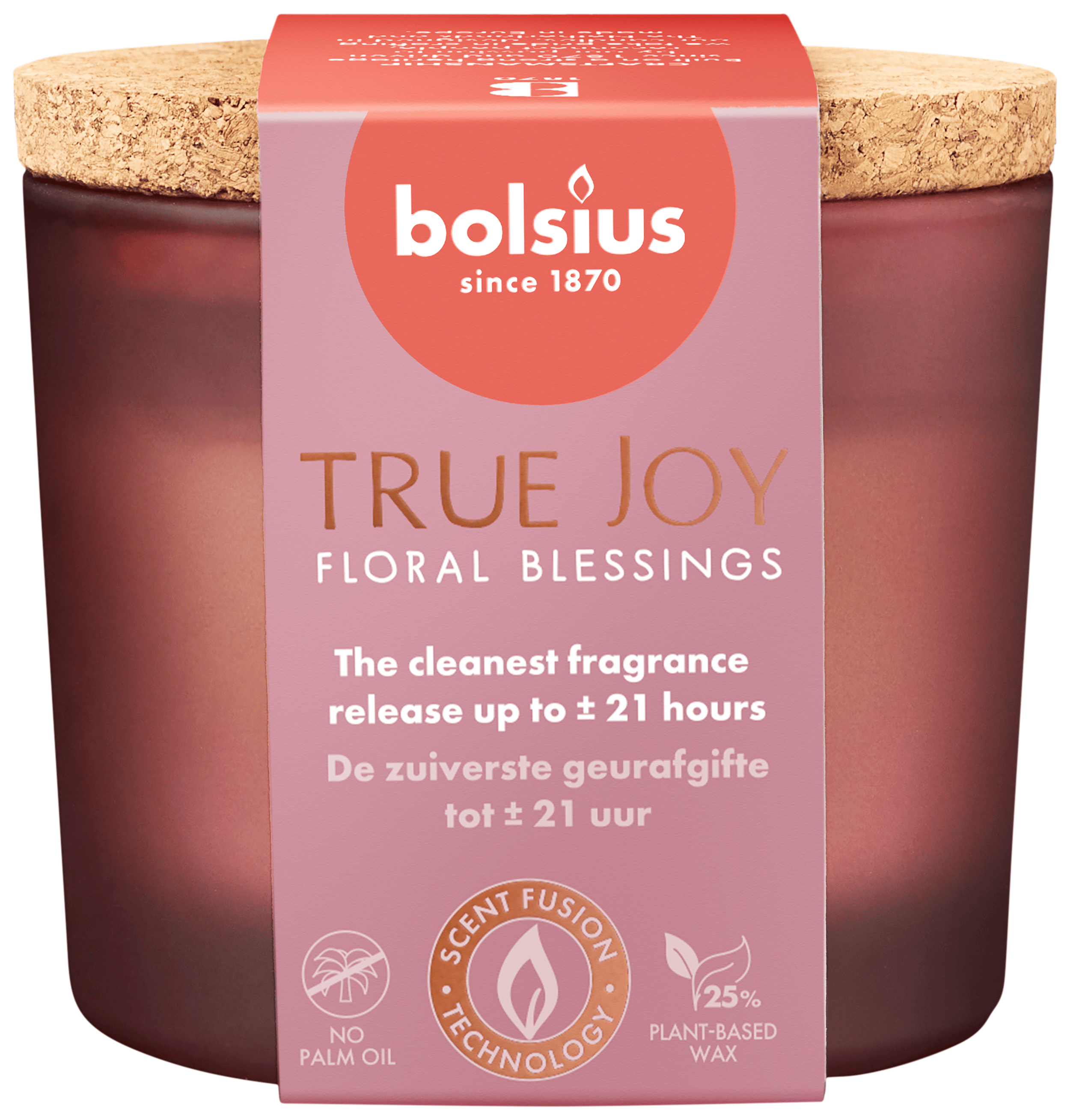 Bolsius True joy geurglas kurk floral blessings