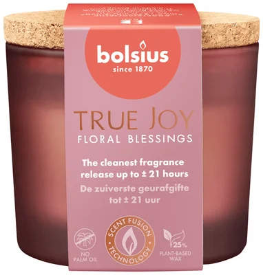 Bolsius True joy geurglas kurk floral blessings