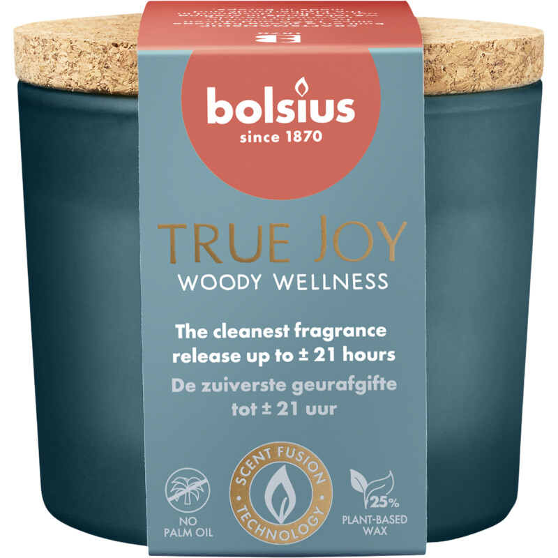 Bolsius Geurglas true joy woody wellness