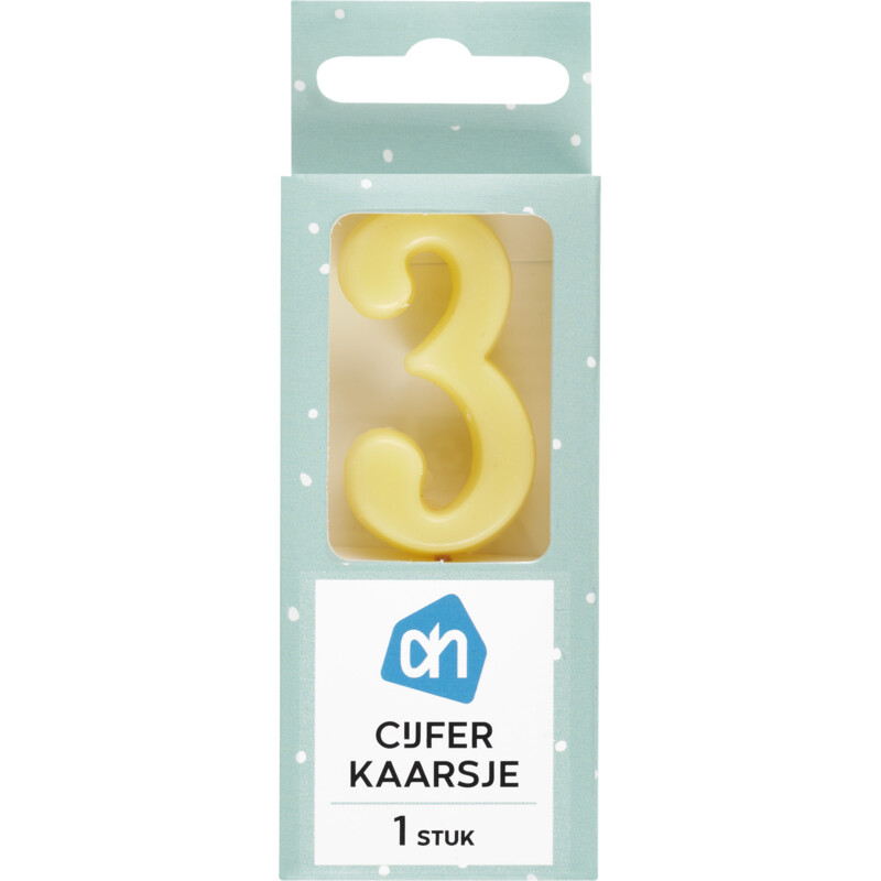 AH Kaars cijfer 3 kleur