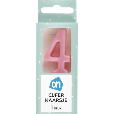 AH Kaars cijfer 4 kleur