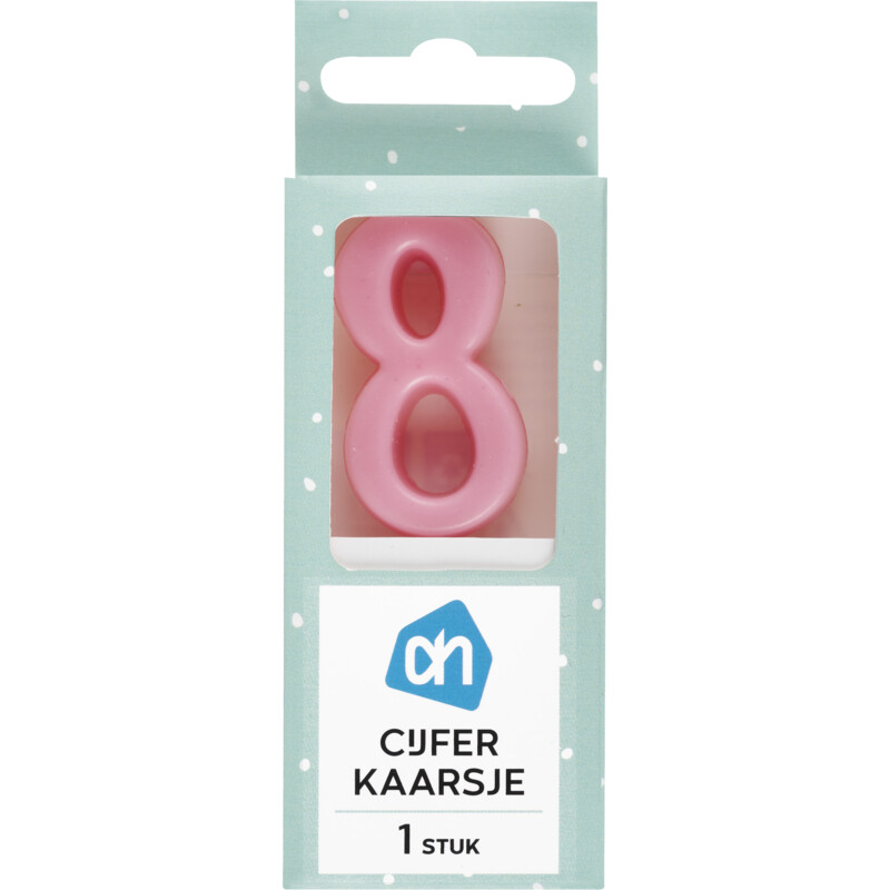 AH Kaars cijfer 8 kleur