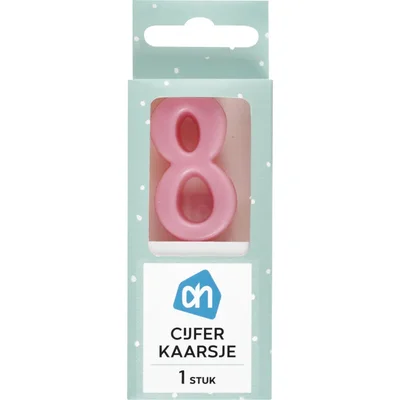 AH Kaars cijfer 8 kleur