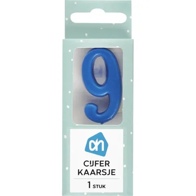 AH Kaars cijfer 9 kleur