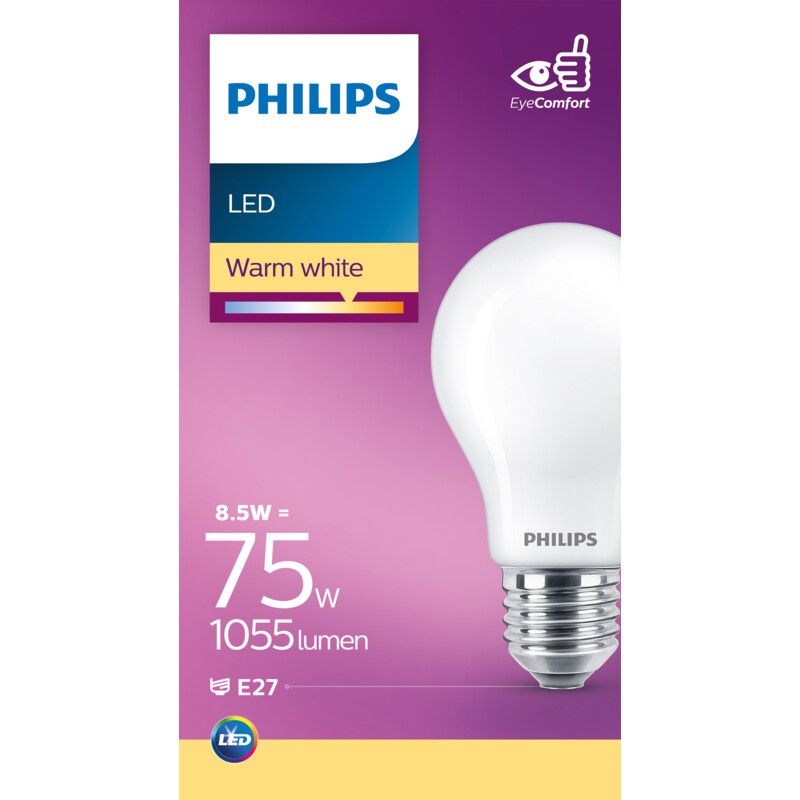 Philips Led fil standaard mat E27 75W