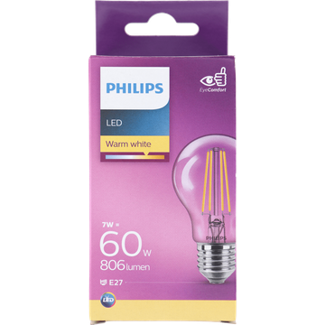 Philips Led fil standaard helder E27 60W