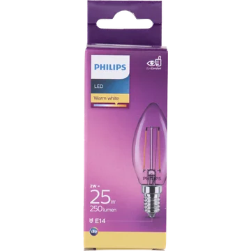 Philips Led fil kaars helder E14 25W