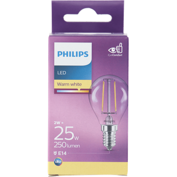 Philips Led fil kogel helder E14 25W