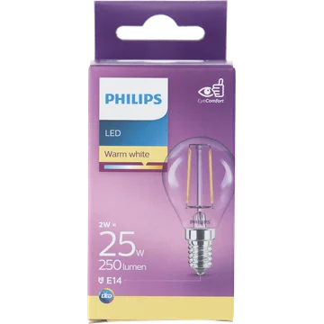 Philips Led fil kogel helder E14 25W