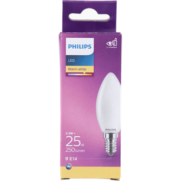 Philips Led fil kaars mat E14 25W