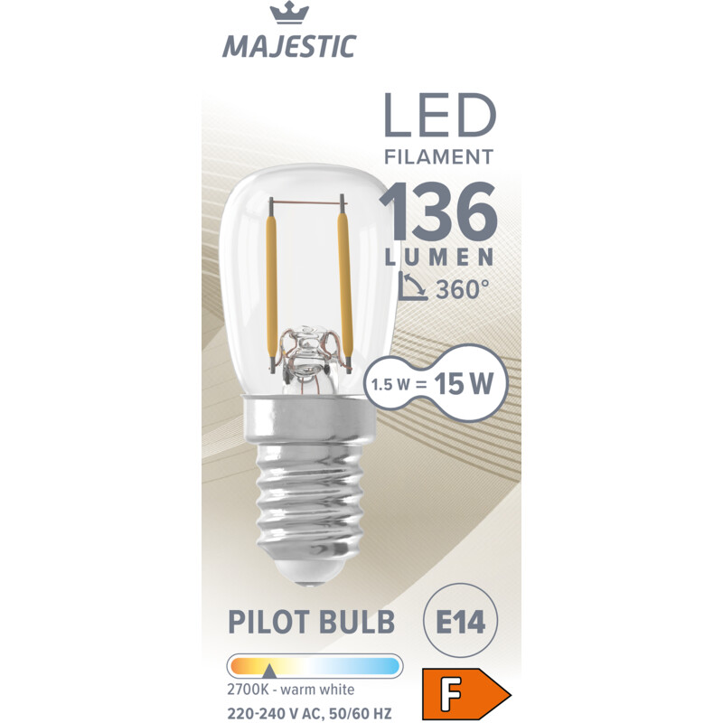 Majestic Led fil schakel helder E14 15W