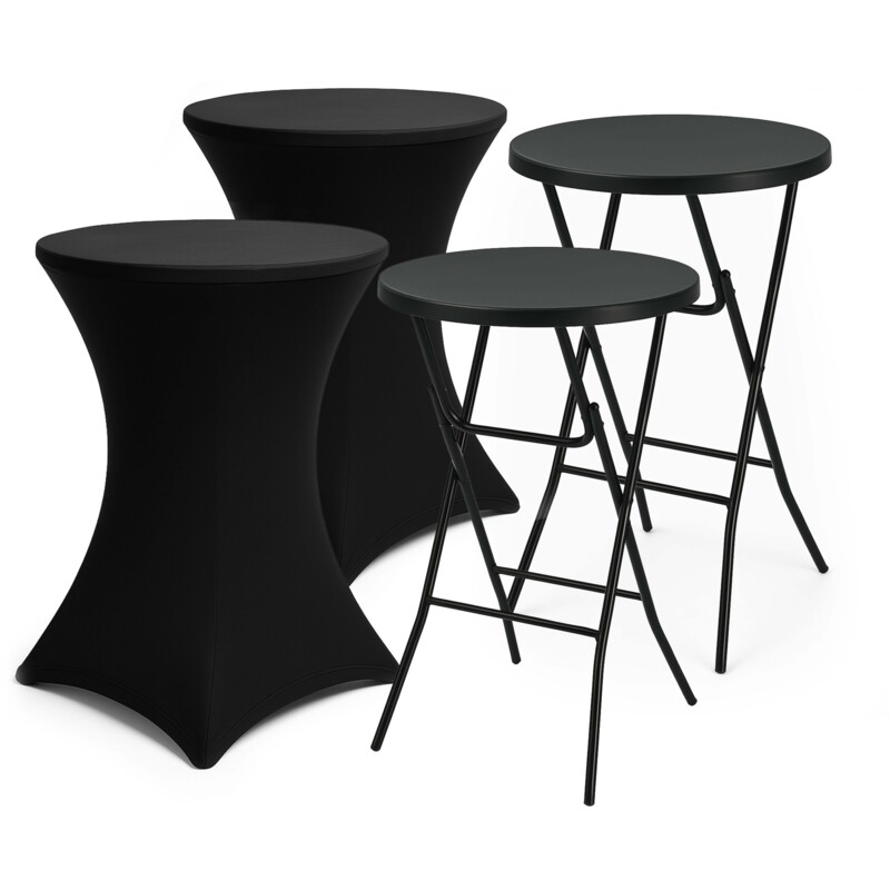 Brixy Statafel met rok zwart 2 stuks