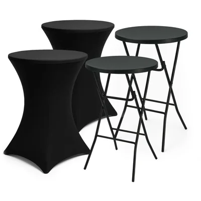 Brixy Statafel met rok zwart 2 stuks