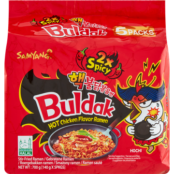 Samyang Buldak Hot Chicken Flavor Ramen 2x Spicy 5 x 140 g